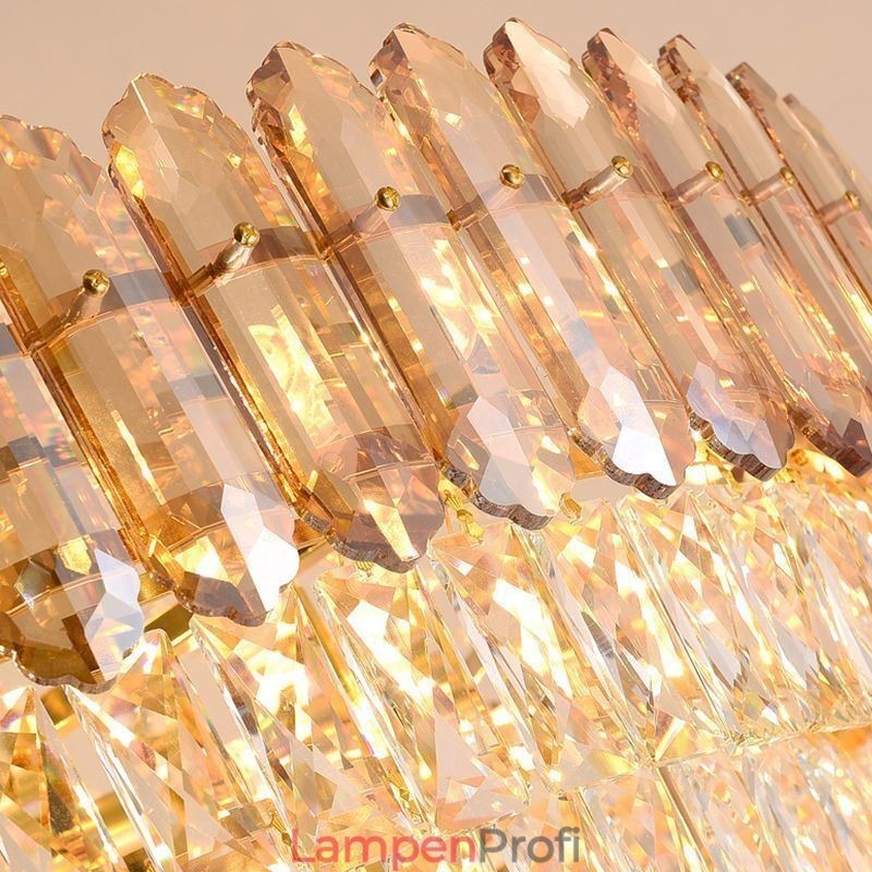 Moderne Pendelleuchte aus goldenem Kristall