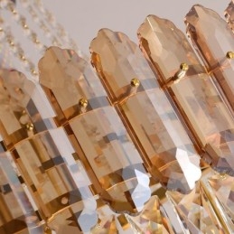 Moderne Pendelleuchte aus goldenem Kristall