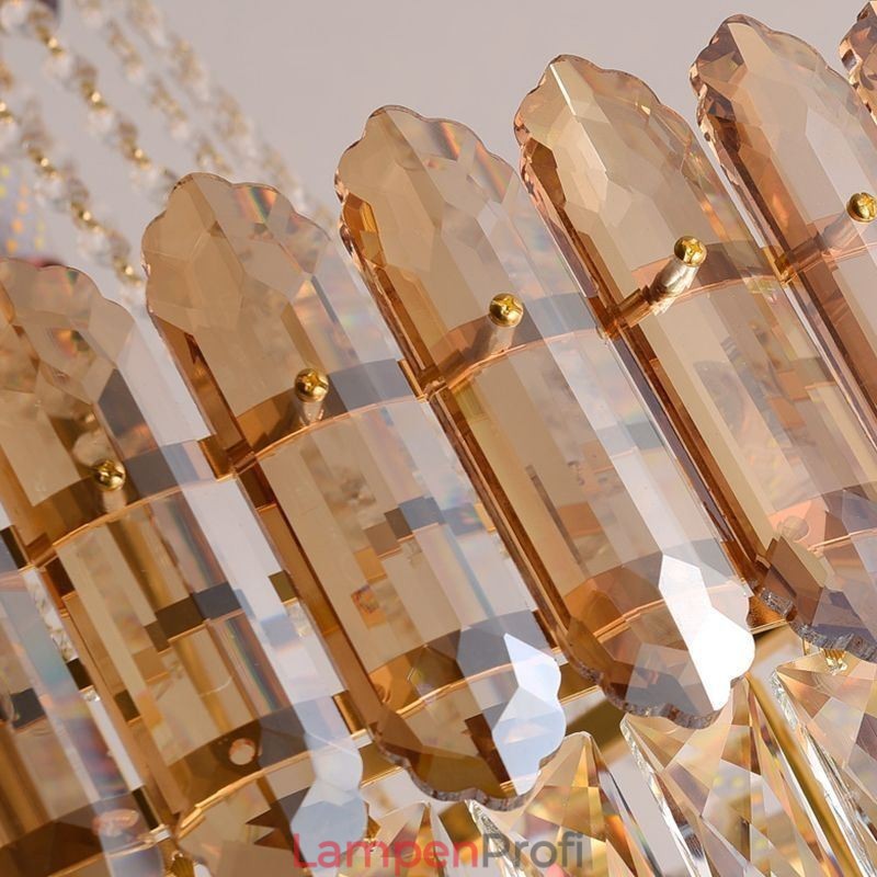 Moderne Pendelleuchte aus goldenem Kristall