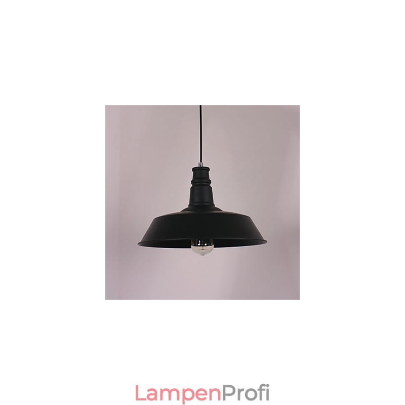 Schwarze moderne Pendelleuchte mit kreisförmigem Lampenschirm