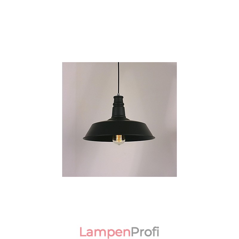 Schwarze moderne Pendelleuchte mit kreisförmigem Lampenschirm