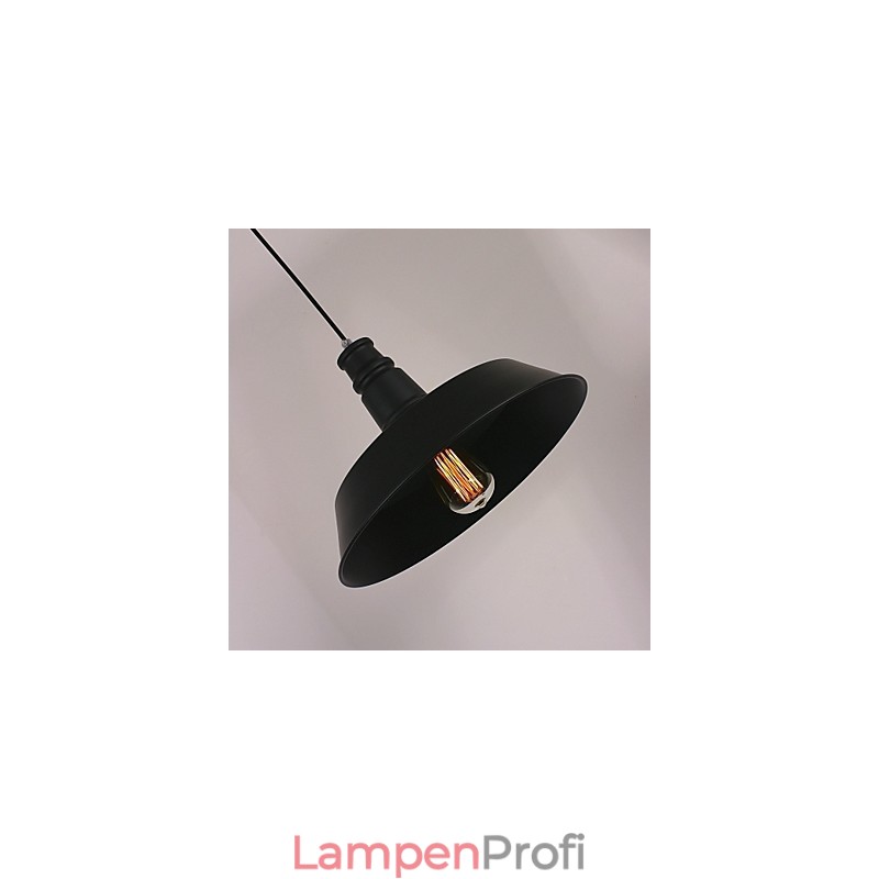 Schwarze moderne Pendelleuchte mit kreisförmigem Lampenschirm