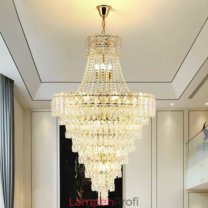 Moderne elegante Kristall Pendelleuchte konische Deckenleuchte