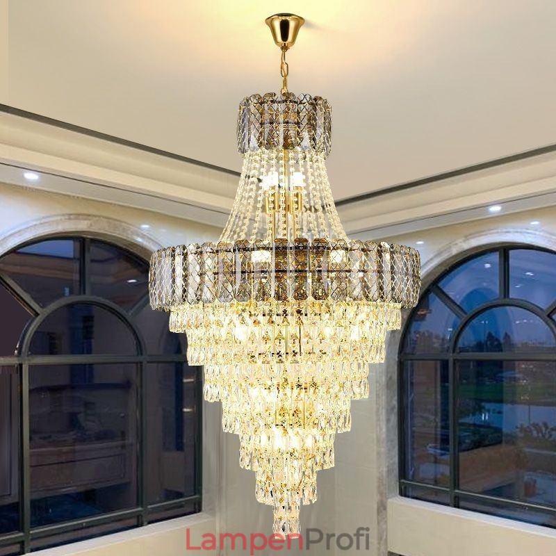 Moderne elegante Kristall Pendelleuchte konische Deckenleuchte