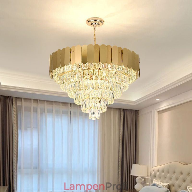 Moderne elegante Kristall Pendelleuchte konische Deckenleuchte