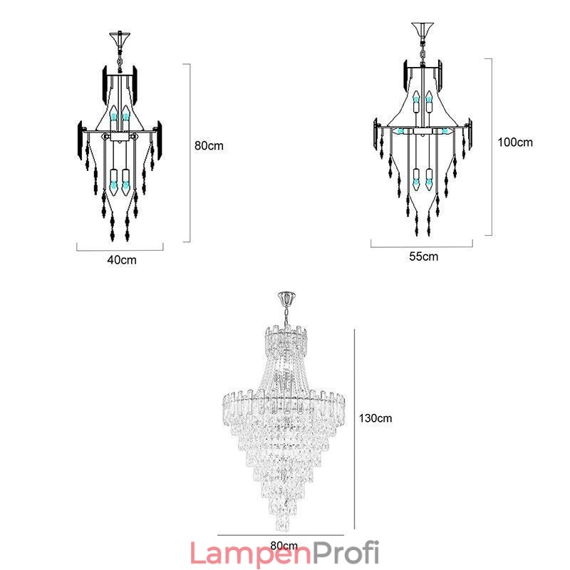 Moderne elegante Kristall Pendelleuchte konische Hängeleuchte