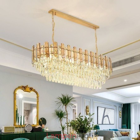 Moderne Kristall-Pendelleuchte, ovale Deckenleuchte Moderne Kristall-Pendelleuchte, ovale Deckenleuchte