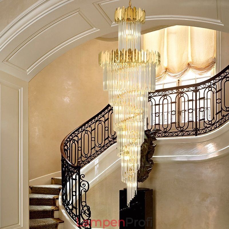 Europäische Pendelleuchte Kristall Hängeleuchte Treppen Foyer