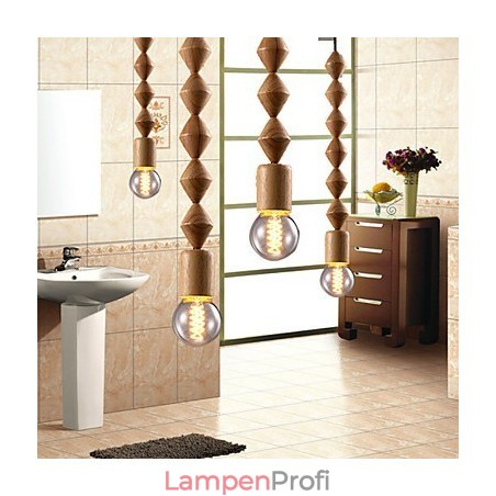 Traditioneller klassischer Kronleuchter aus Holz und Bambus im Mini-Stil Traditioneller klassischer Kronleuchter aus Holz und Bambus im Mini-Stil