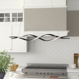 Moderne Pendelleuchte in Wellenform, schwarze Hängelampen