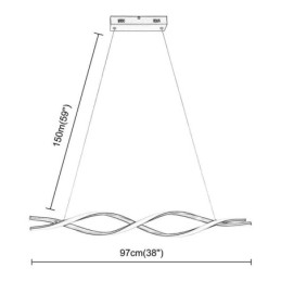 Moderne Pendelleuchte in Wellenform, schwarze Hängelampen