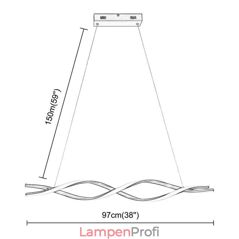 Moderne Pendelleuchte in Wellenform, schwarze Hängelampen