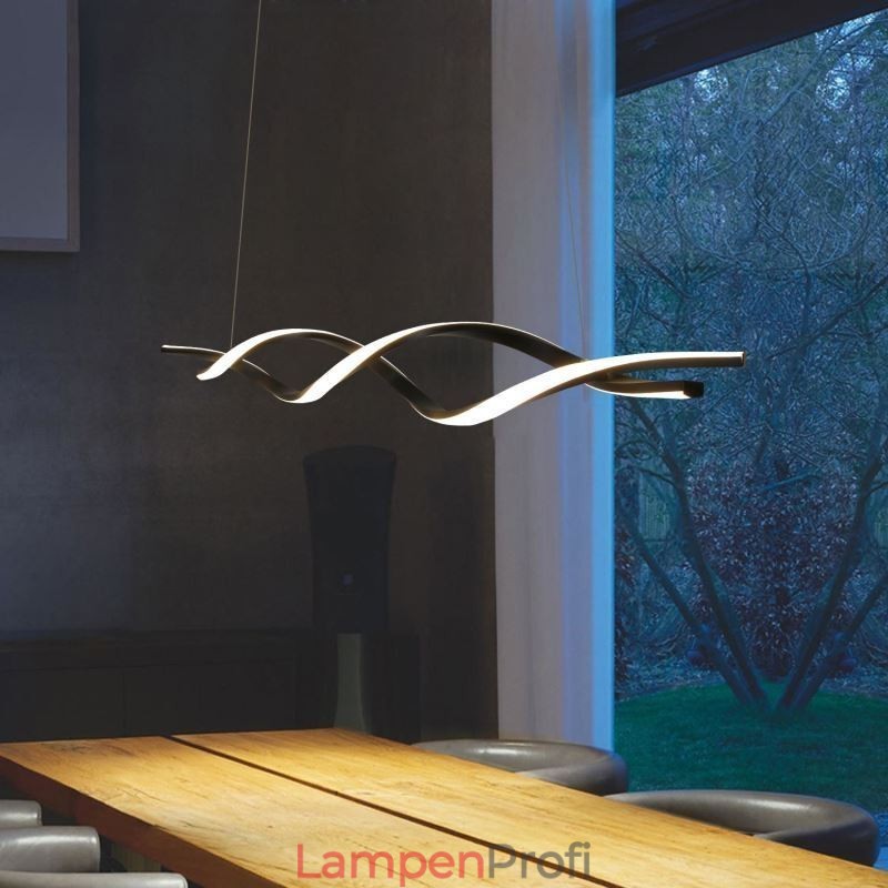 Moderne Pendelleuchte in Wellenform, schwarze Hängelampen