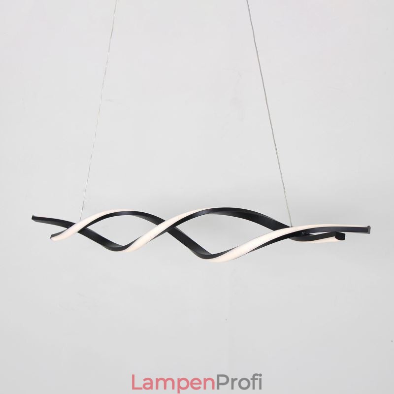 Moderne Pendelleuchte in Wellenform, schwarze Hängelampen