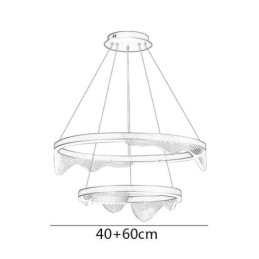 Golden Wave Ripple Pendelleuchte Deckenleuchte 2-flammig
