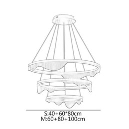 Pendelleuchte Golden Wave Ripple Hängeleuchte 3-flammig