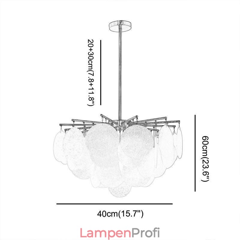 Moderne 6-flammige Hängeleuchte Pendelleuchte mit Glasform