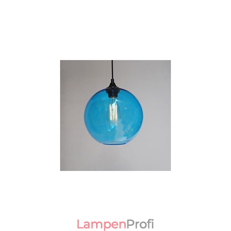 Moderne Glas-Hängeleuchte im runden blauen Blasen-Design