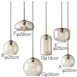 Glas Pendelleuchte Minimalistische Cognac Farbe Dekorative Glasleuchte