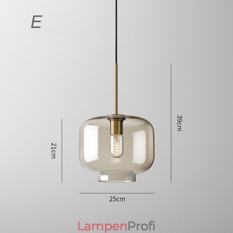 Glas Pendelleuchte Minimalistische Cognac Farbe Dekorative Glasleuchte