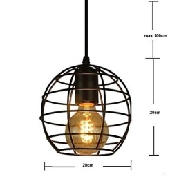 Globusförmiger Vintage-Kronleuchter im europäischen Stil für schwarze Pendelleuchte