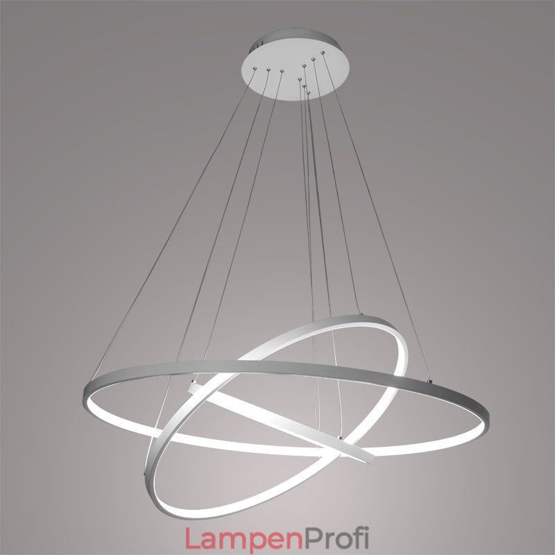 Moderne Pendelleuchte Aluminium Schwarz 3 Ring Hängeleuchte