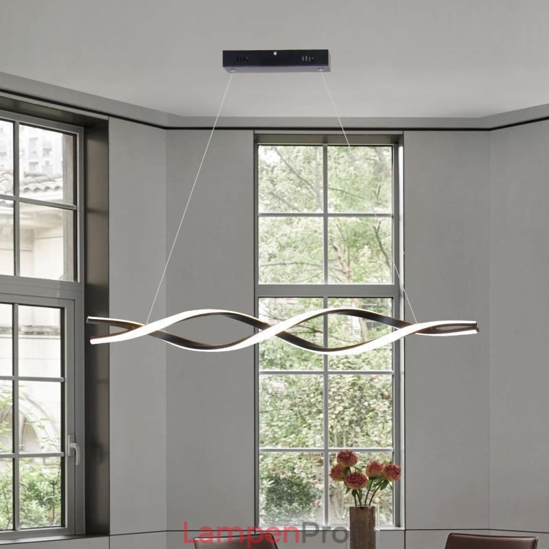 Moderne Pendelleuchte in Wellenform, schwarze Hängelampen