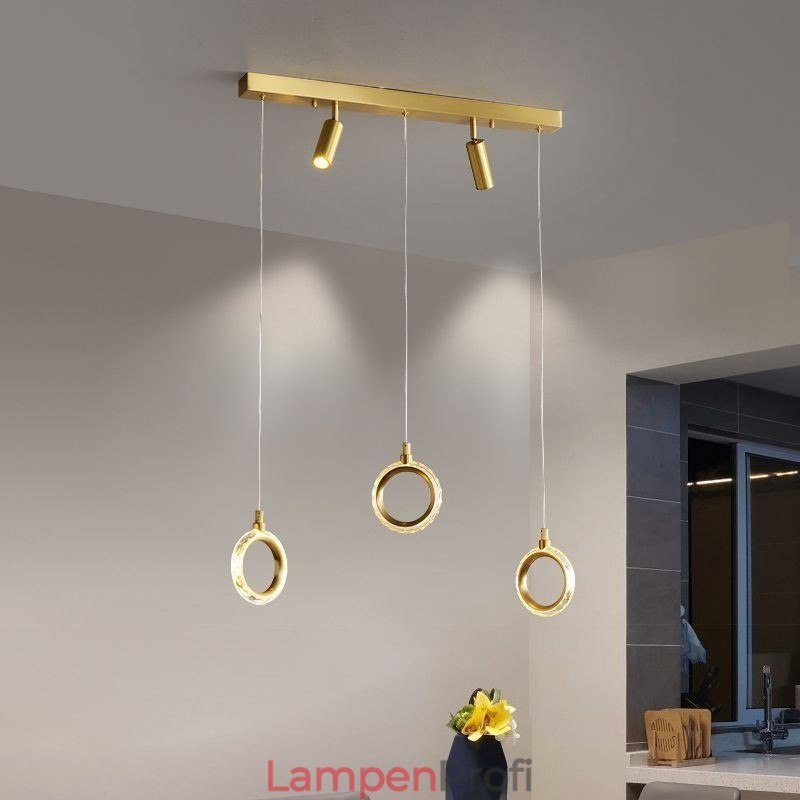 Pendelleuchte Acryl Ringleuchte mit Strahler