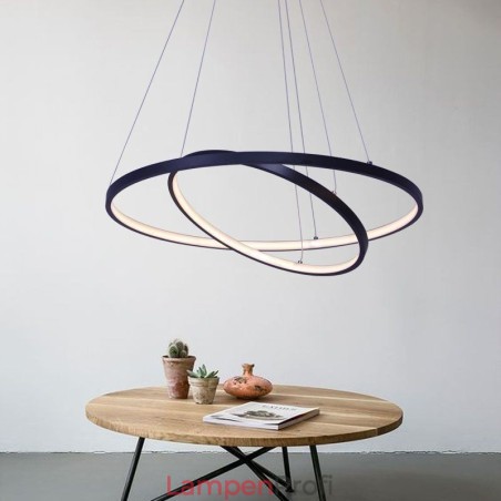 Moderne einfache Pendelleuchte aus Aluminium mit Doppelring-Hängeleuchte Moderne einfache Pendelleuchte aus Aluminium mit Doppelring-Hängeleuchte
