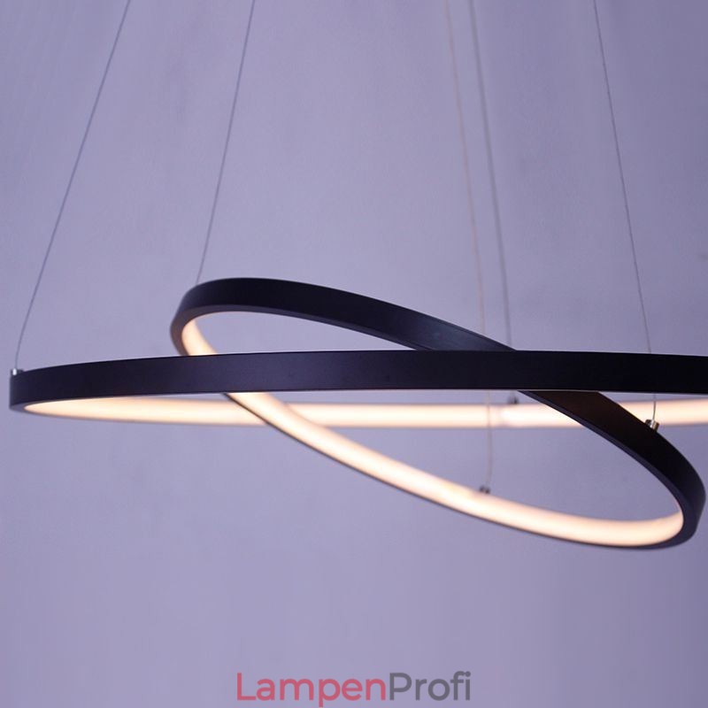 Moderne einfache Pendelleuchte aus Aluminium mit Doppelring-Hängeleuchte