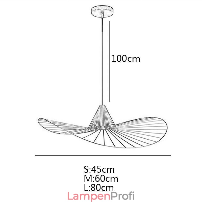 Eisen Pendelleuchte Einfache Strohhutlampe 1 Licht