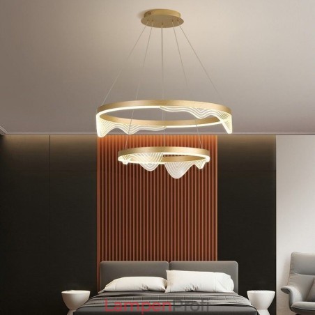 Golden Wave Ripple Pendelleuchte Deckenleuchte 2-flammig Golden Wave Ripple Pendelleuchte Deckenleuchte 2-flammig