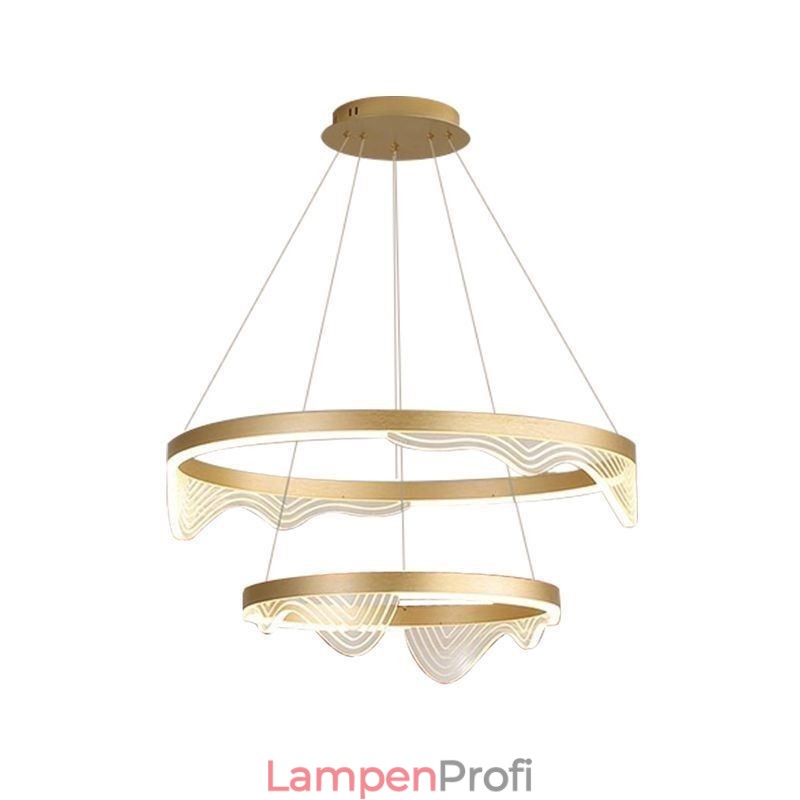 Golden Wave Ripple Pendelleuchte Deckenleuchte 2-flammig