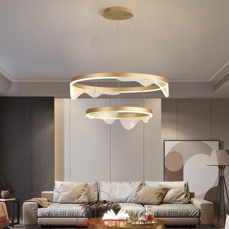 Golden Wave Ripple Pendelleuchte Deckenleuchte 2-flammig