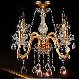Moderner zeitgenössischer traditioneller klassischer Vintage-Kristallmalerei-Glas-Kronleuchter
