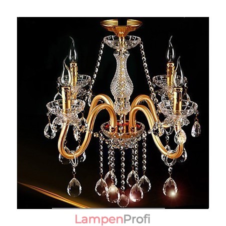 Moderner zeitgenössischer traditioneller klassischer Vintage-Kristallmalerei-Glas-Kronleuchter