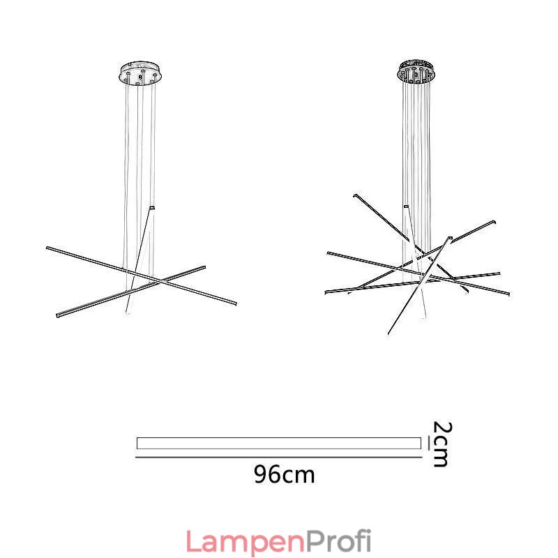 Lineare Pendelleuchte, dekorative Leuchte