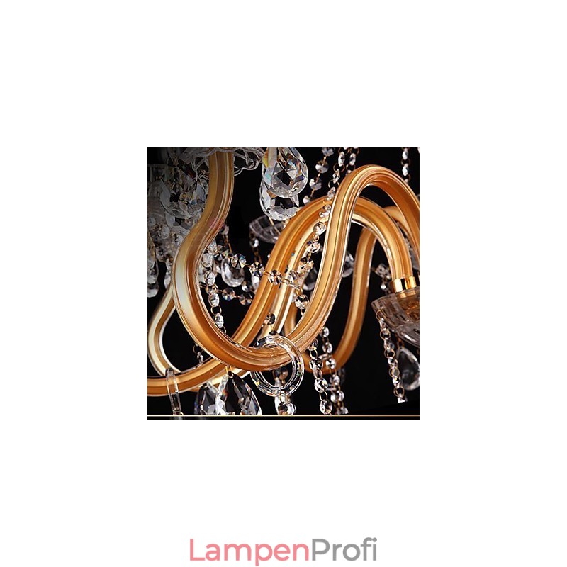 Moderner zeitgenössischer traditioneller klassischer Vintage-Kristallmalerei-Glas-Kronleuchter