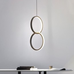 Minimalistische Doppelring-Pendelleuchte