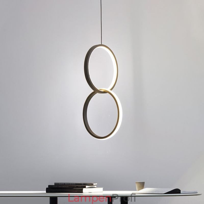 Minimalistische Doppelring-Pendelleuchte