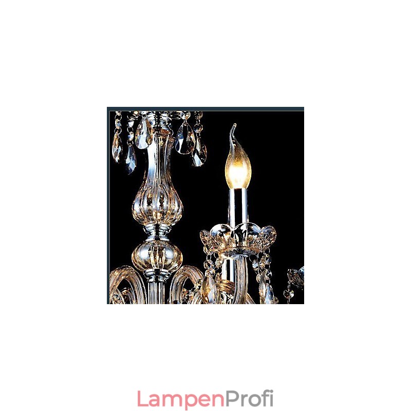 Moderner zeitgenössischer traditioneller klassischer Vintage-Kronleuchter aus galvanisiertem Kristallglas