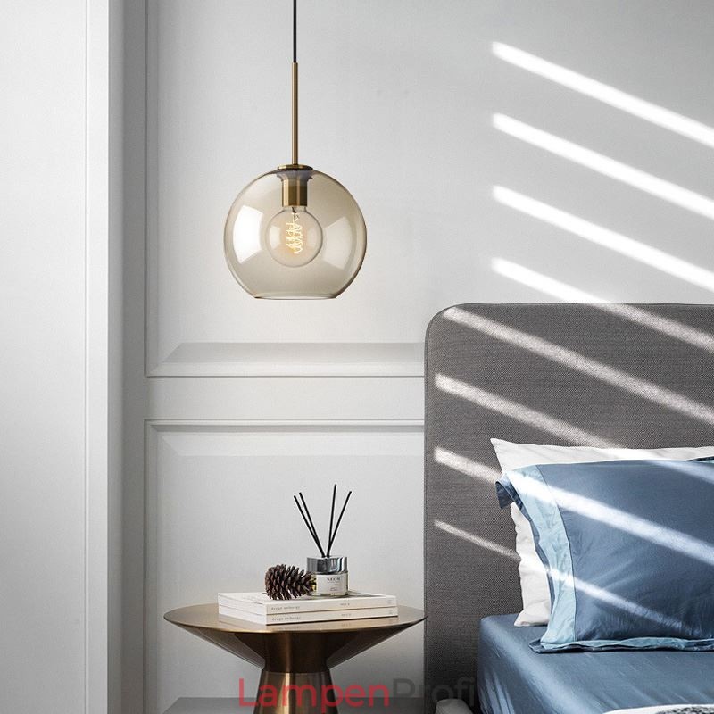 Glas Pendelleuchte Minimalistische Cognac Farbe Dekorative Glasleuchte