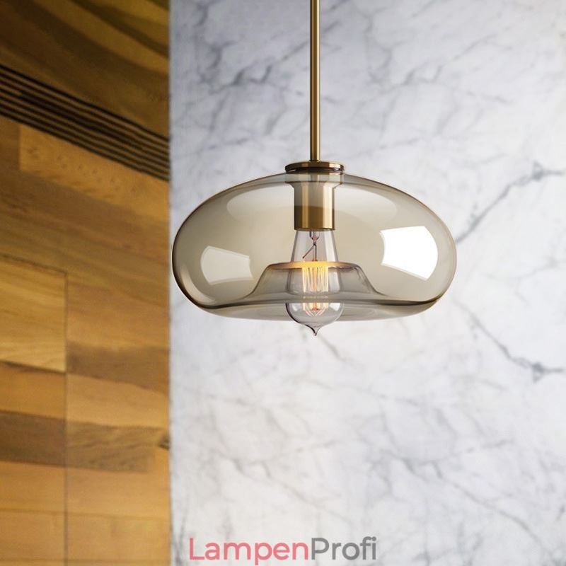 Glas Pendelleuchte Minimalistische Cognac Farbe Dekorative Glasleuchte