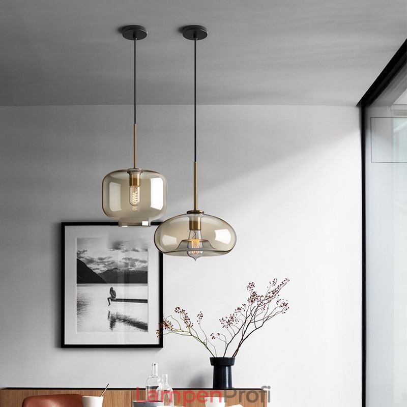 Glas Pendelleuchte Minimalistische Cognac Farbe Dekorative Glasleuchte