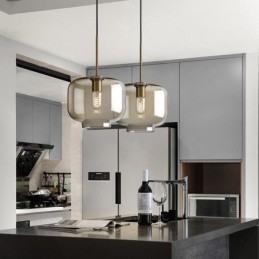 Glas Pendelleuchte Minimalistische Cognac Farbe Dekorative Glasleuchte