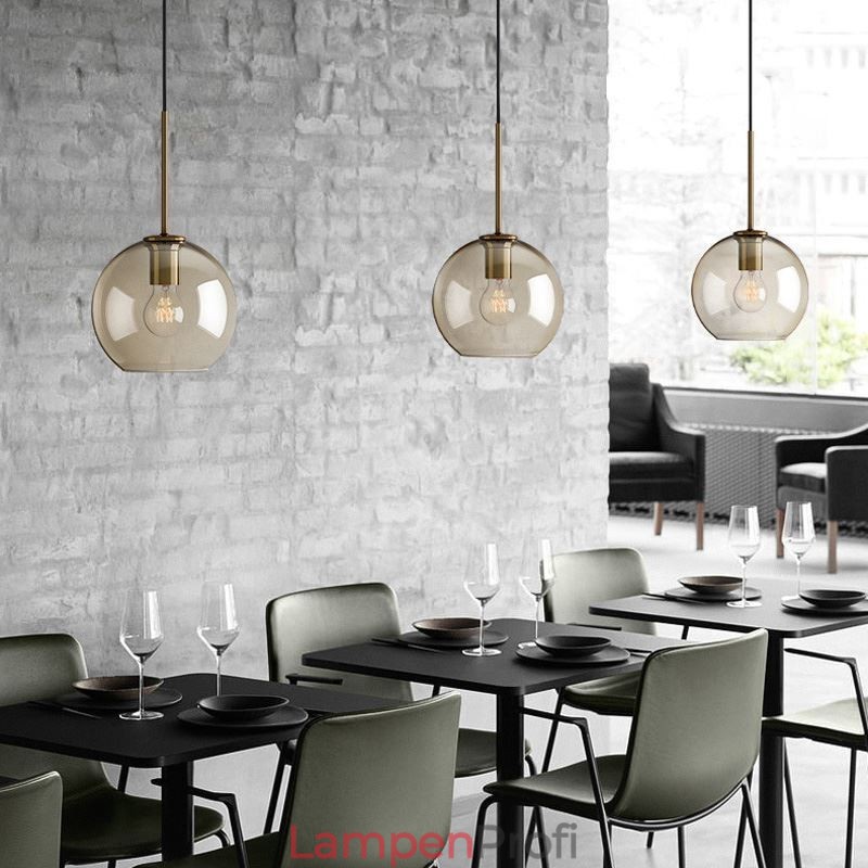 Glas Pendelleuchte Minimalistische Cognac Farbe Dekorative Glasleuchte