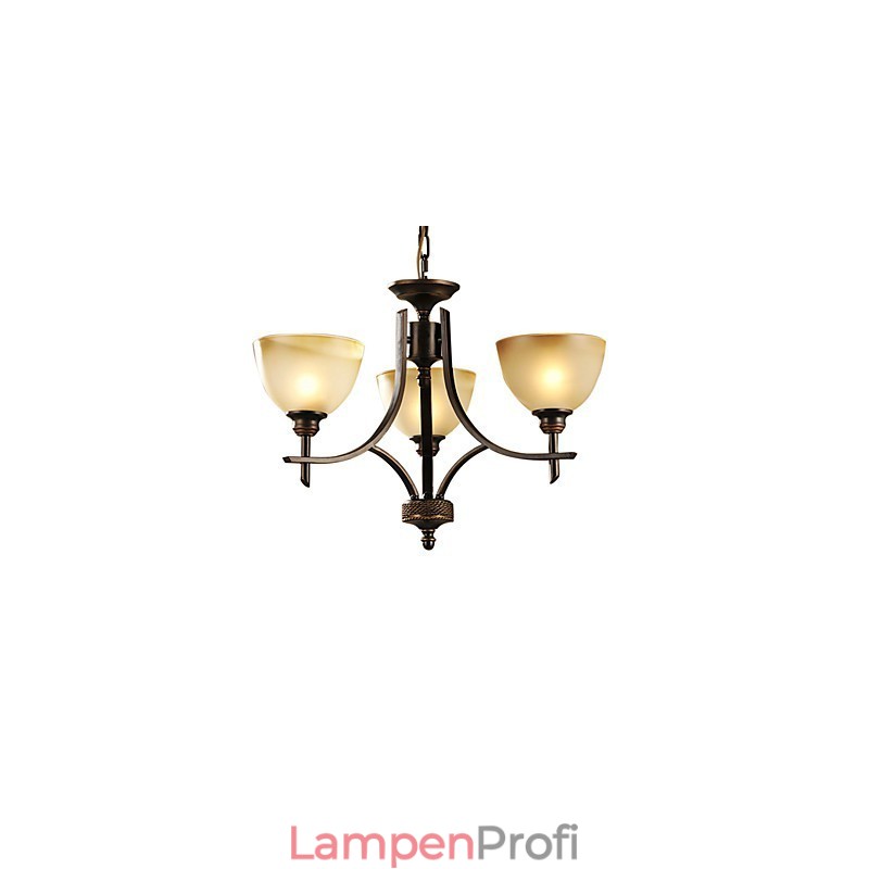 Eleganter Kronleuchter mit 3 Lichtern in warmem Licht