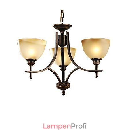 Eleganter Kronleuchter mit 3 Lichtern in warmem Licht