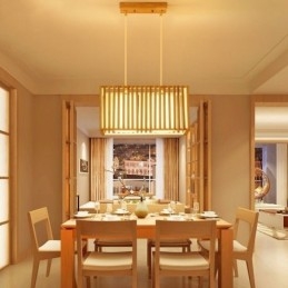 Minimalistische Holzkäfig-Pendelleuchte