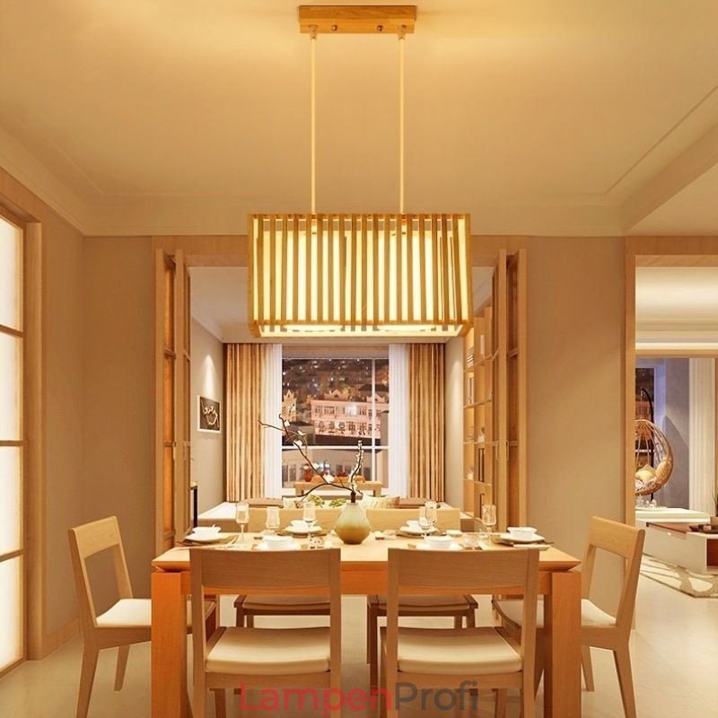 Minimalistische Holzkäfig-Pendelleuchte